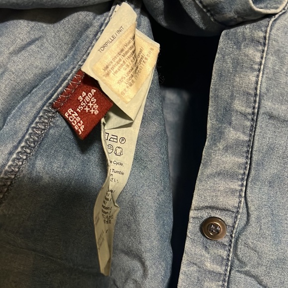 Comptoir Des Cotonniers Denim Button Front Blouse - Picture 6 of 6